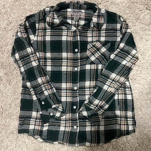 Wrangler Women’s Green Plaid Flannel Small - Picture 1 of 4